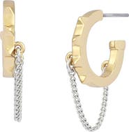 AllSaints Chain Swag Huggie Hoop Earrings