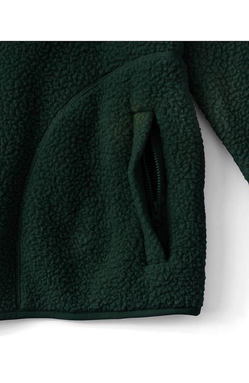 Lands' End Plus Size Half Zip Cozy High Pile Fleece Pullover In Black