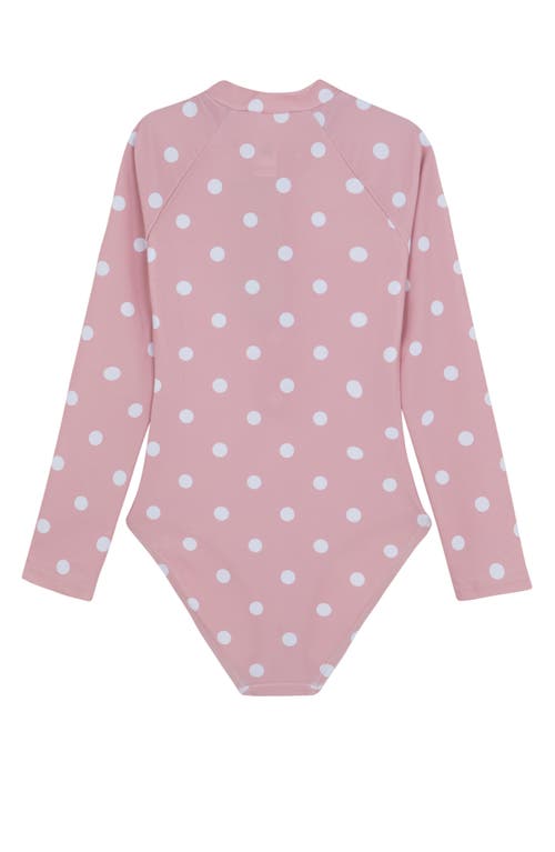 Shop Gottex Kids Dot Dot Dot Long Sleeve Zip Front One Piece
