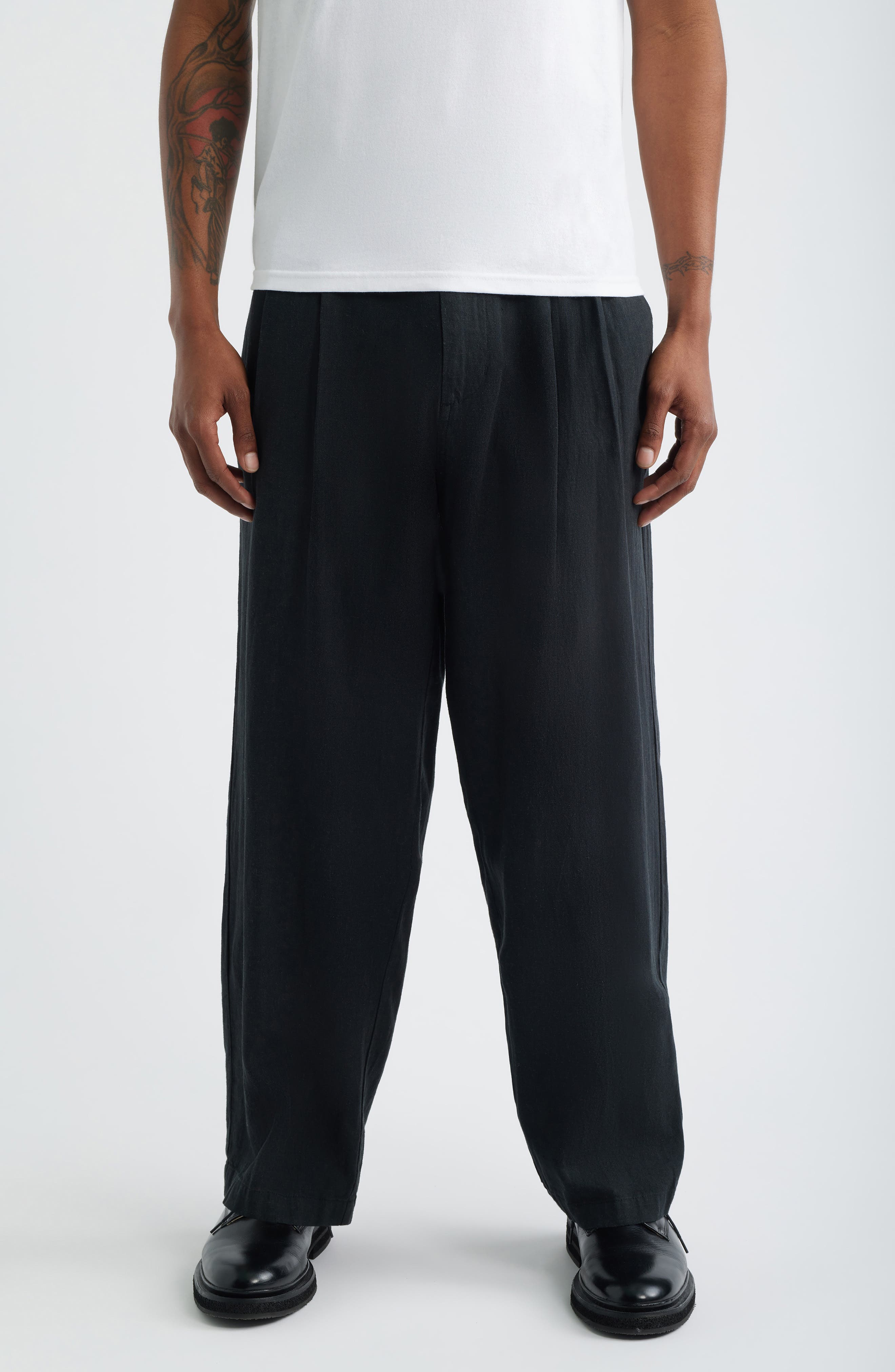Foster Pleated Linen Blend Pants (Men) | Nordstrom