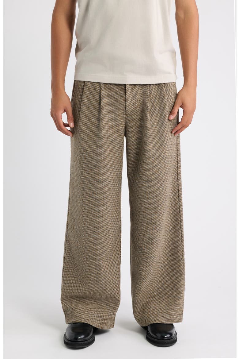 Chevron Wool Blend Pants, Main, color, BRONZE BROWN