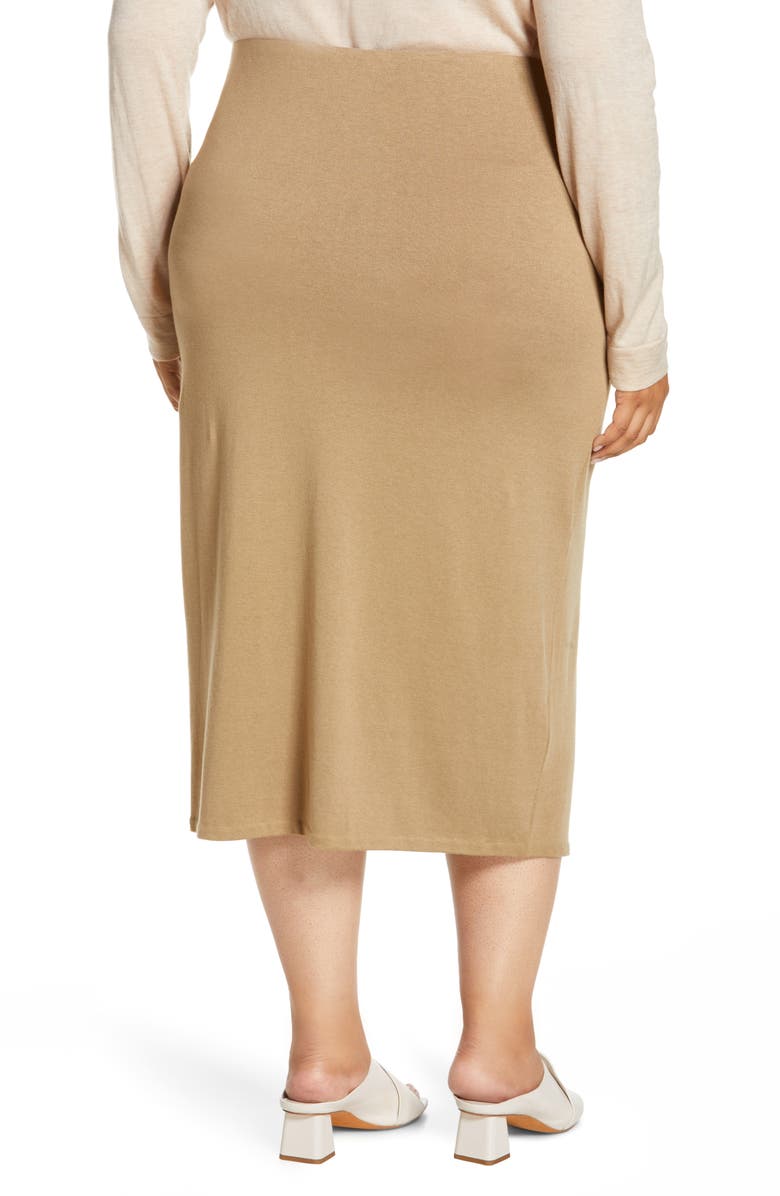 Vince Overlap Midi Skirt, Alternate, color, Dark Wheat