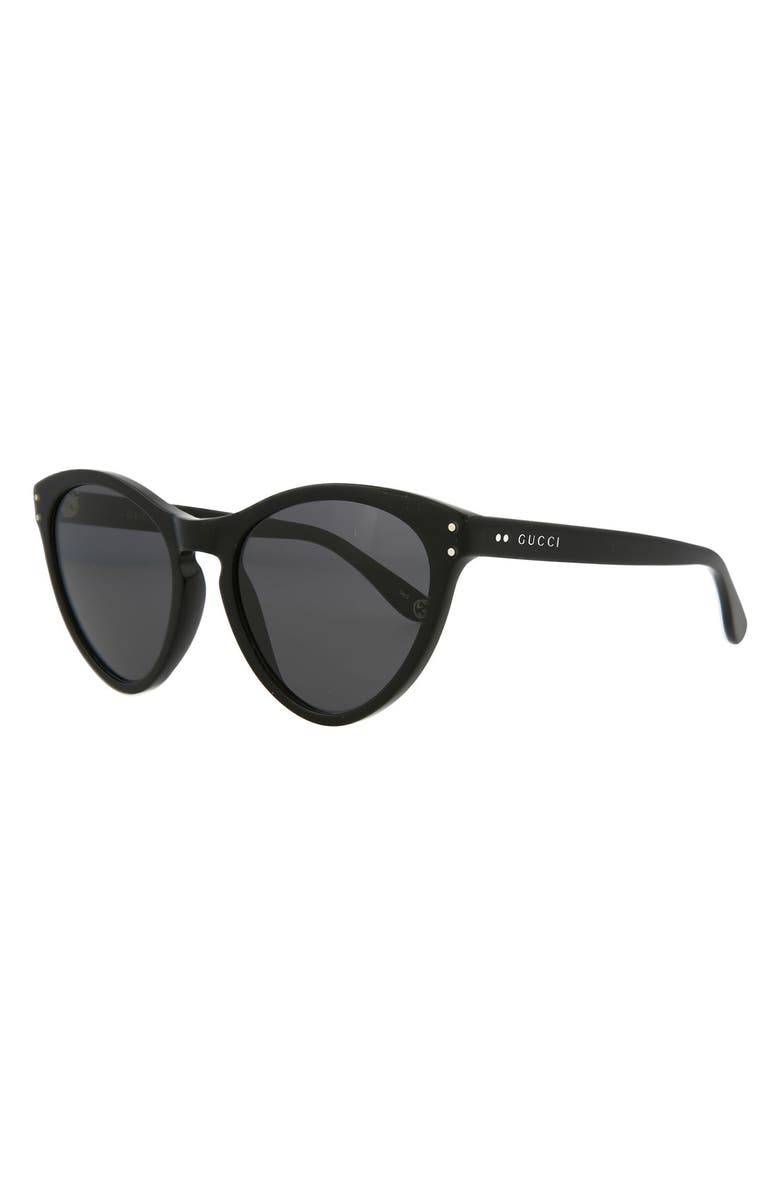 Gucci 54mm Cat Eye Sunglasses, Alternate, color, Black Black Grey