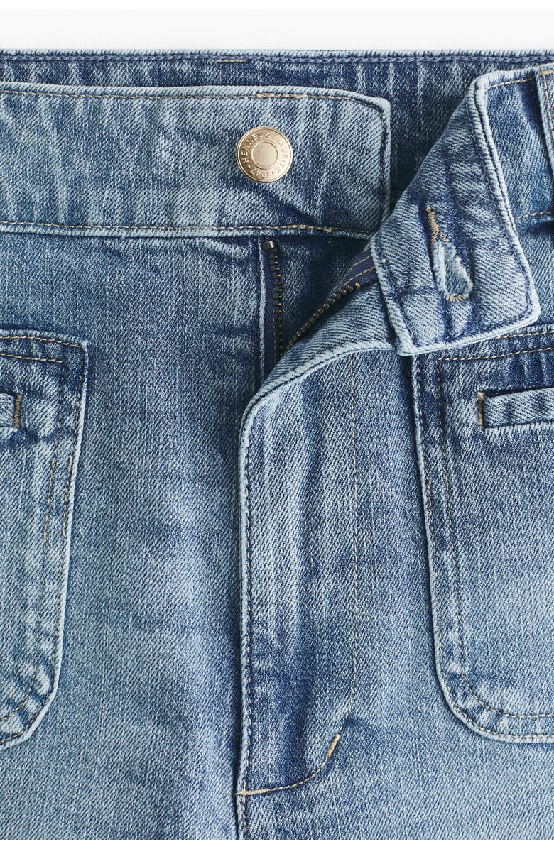 H&M High-waist denim shorts, Alternate, color, Light Denim Blue