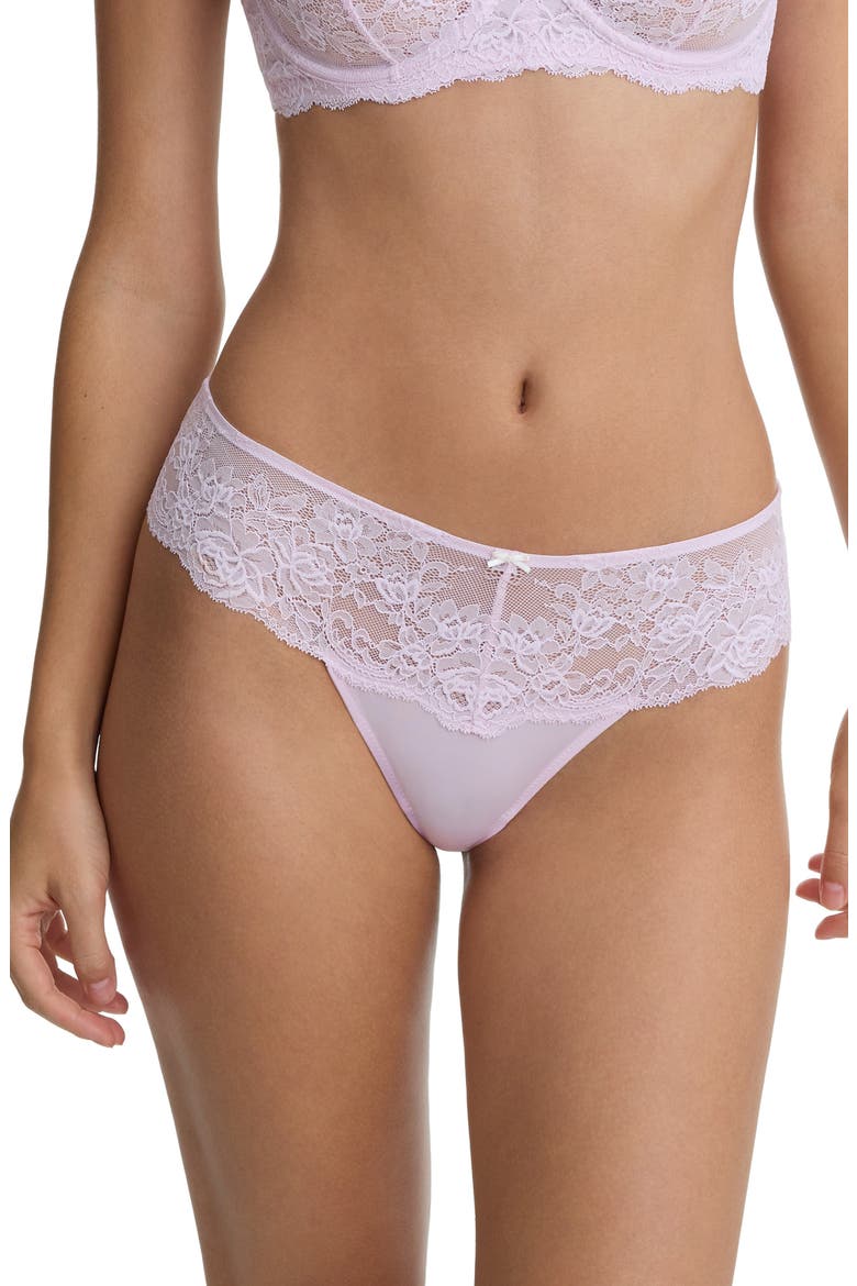 Captivate Lace Trim Bikini, Main, color, LILAC PINK