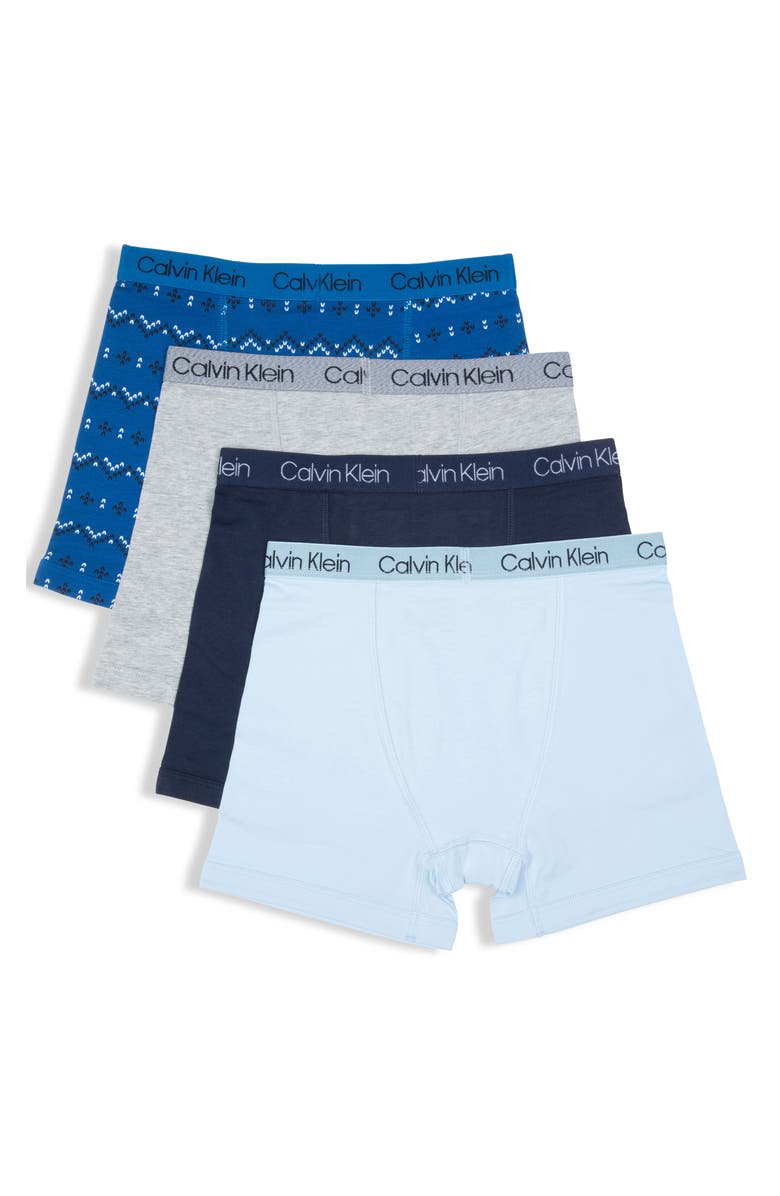 Calvin Klein Kids' 4-Pack Boxer Briefs, Alternate, color, Fairisle
