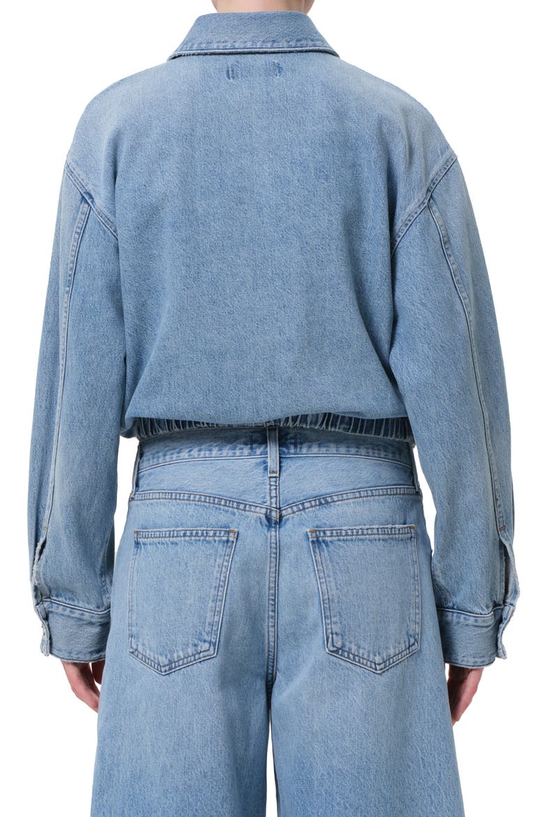 Nile Crop Zip Denim Jacket, Alternate, color, SPACE
