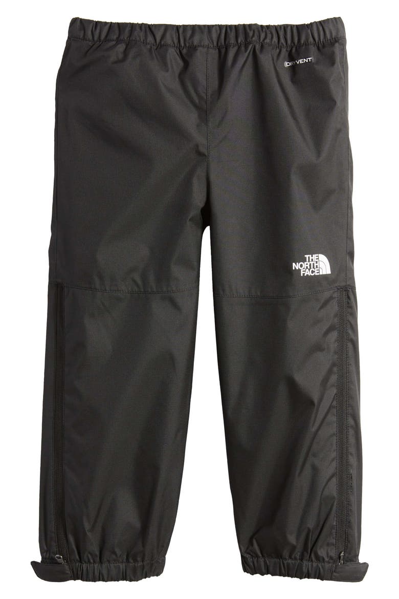 Kids' Antora Waterproof Packable Recycled Polyester Rain Pants, Main, color, BLACK