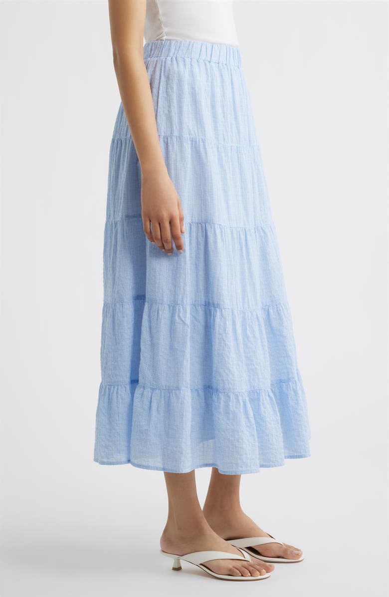 Cloth & Stone Tiered Maxi Skirt, Alternate, color, Blueberry Check