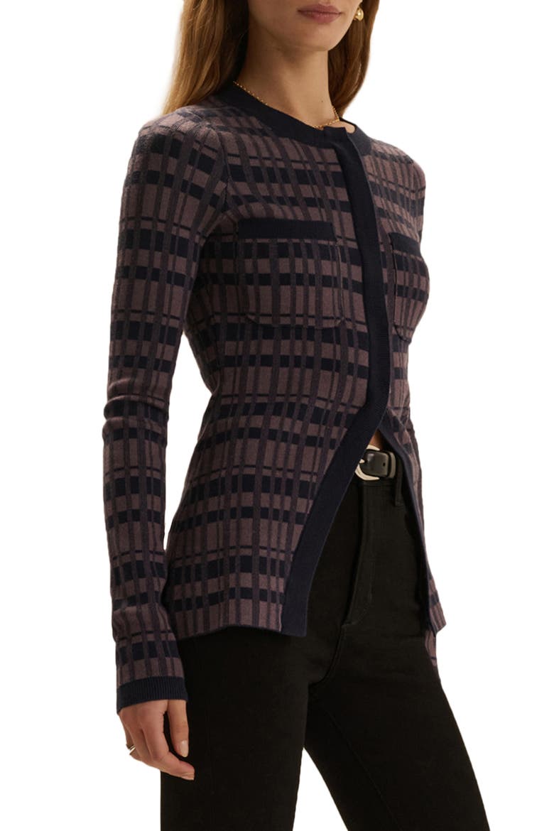 The Draper Cardigan, Alternate, color, NAVY PLAID