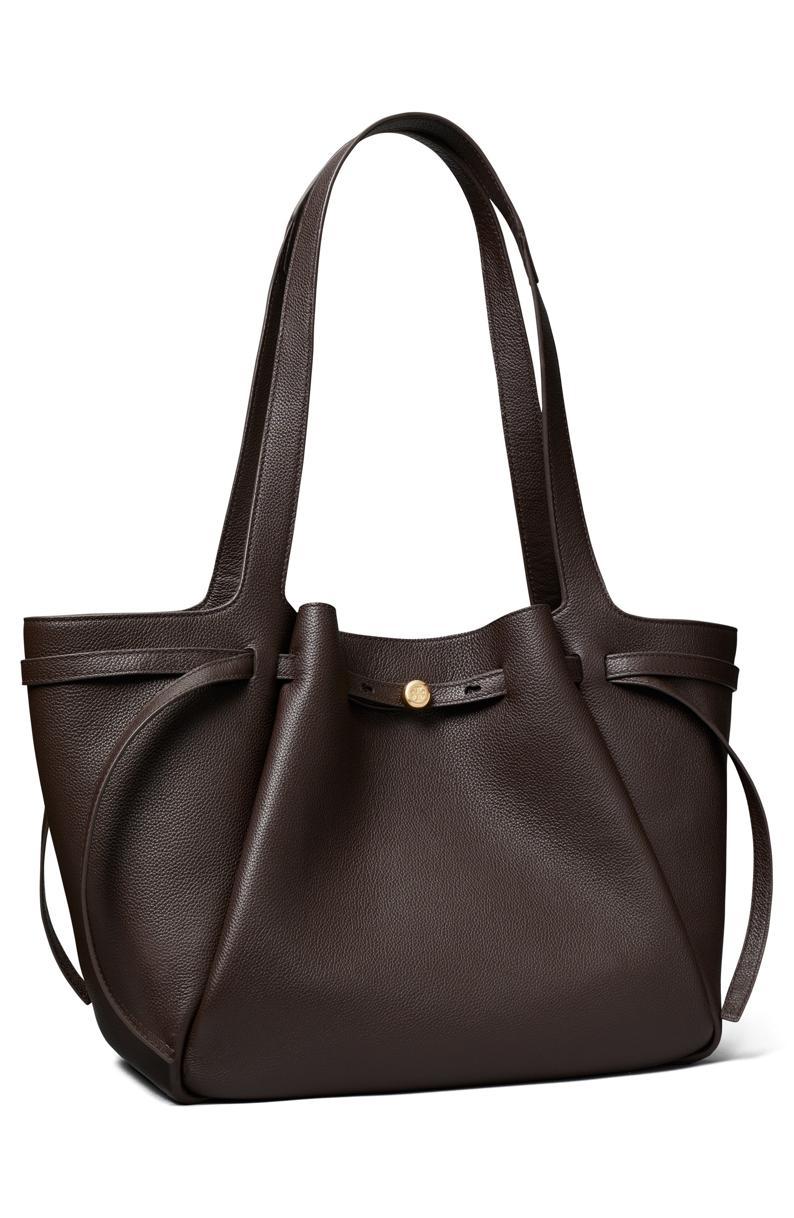 Romy Leather Tote, Alternate, color, DEEP BROWN