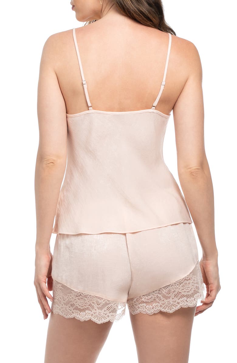 In Bloom by Jonquil Carlie Lace Trim Camisole Short Pajamas, Alternate, color, Champagne