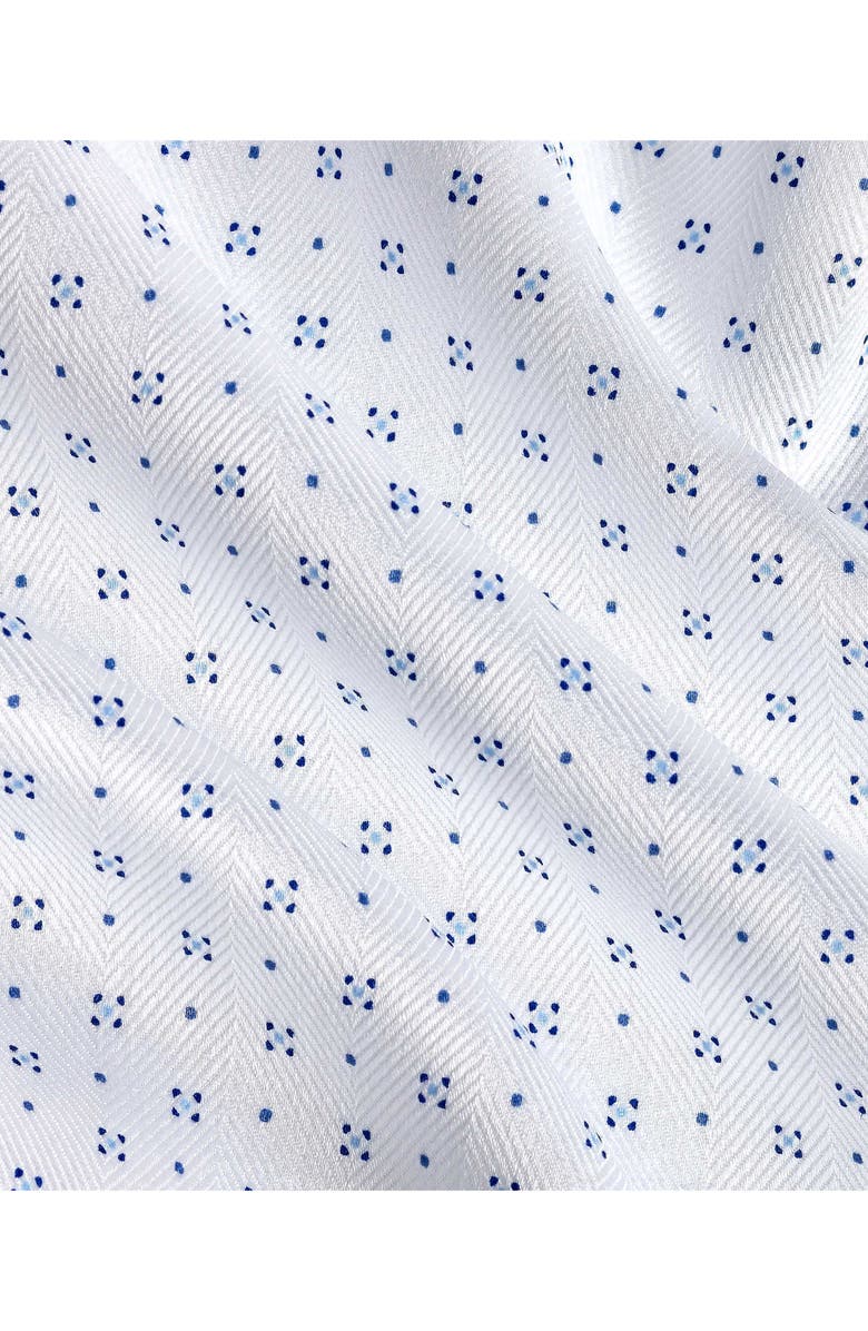 David Donahue Trim Fit Neat Cotton Dress Shirt, Alternate, color, White/ Blue