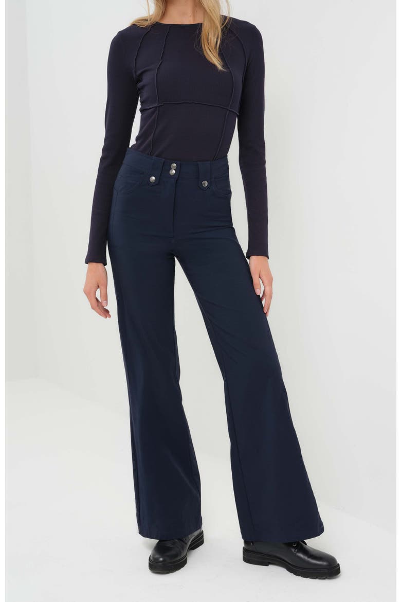 Harley Midweight Travel Wide Leg Pant, Main, color, Navy