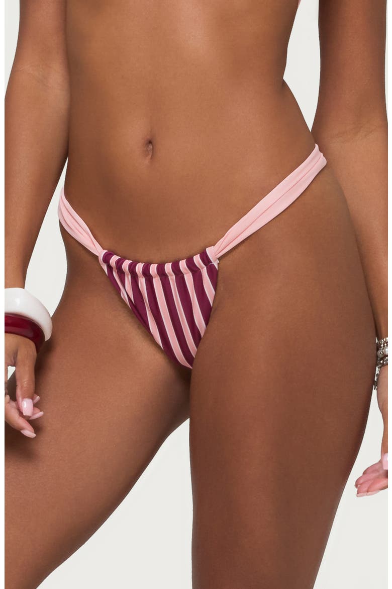 Esmer Contrast Stripe Bikini Bottoms, Alternate, color, PINK