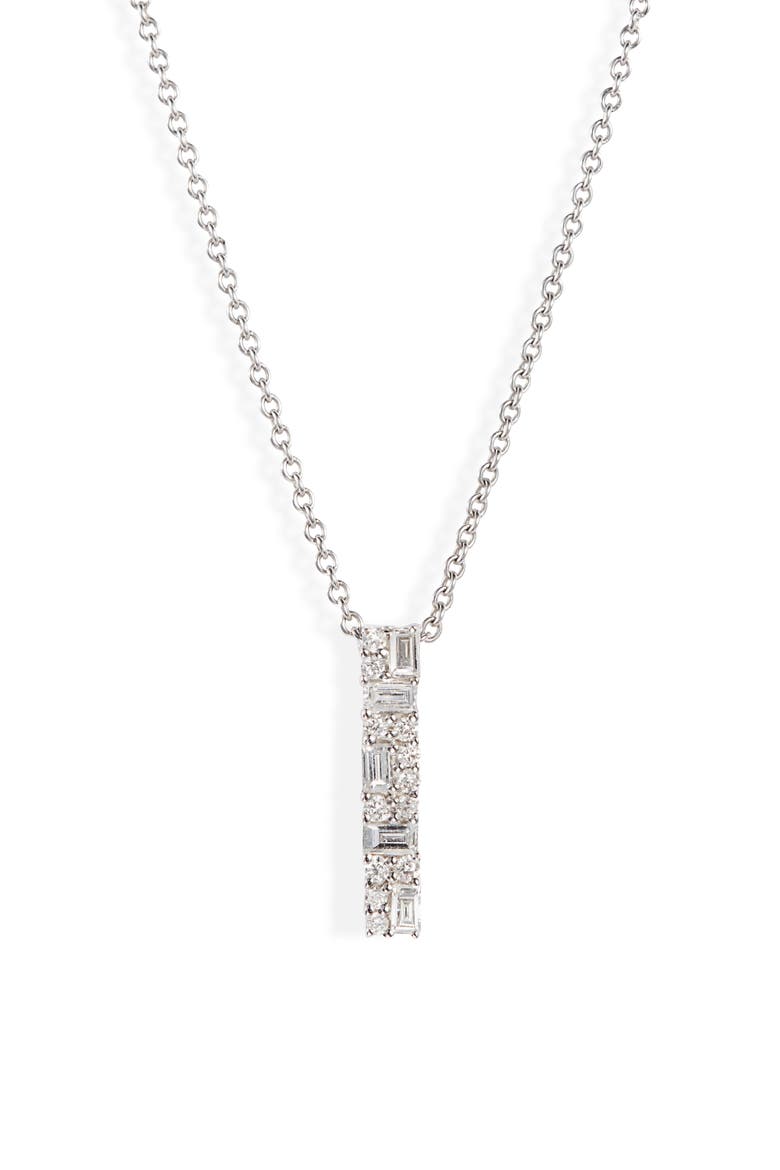 Gatsby Diamond Bar Pendant Necklace (Nordstrom Exclusive), Main, color, WHITE GOLD/ DIAMOND
