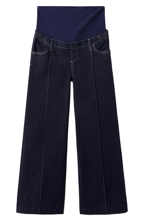 Maternity Low Waist Wide Leg Jeans
