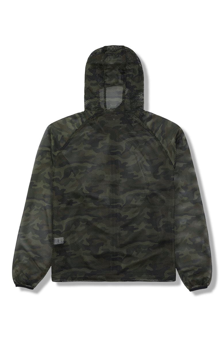 Camo Mesh Zip Hoodie, Alternate, color, CAMO