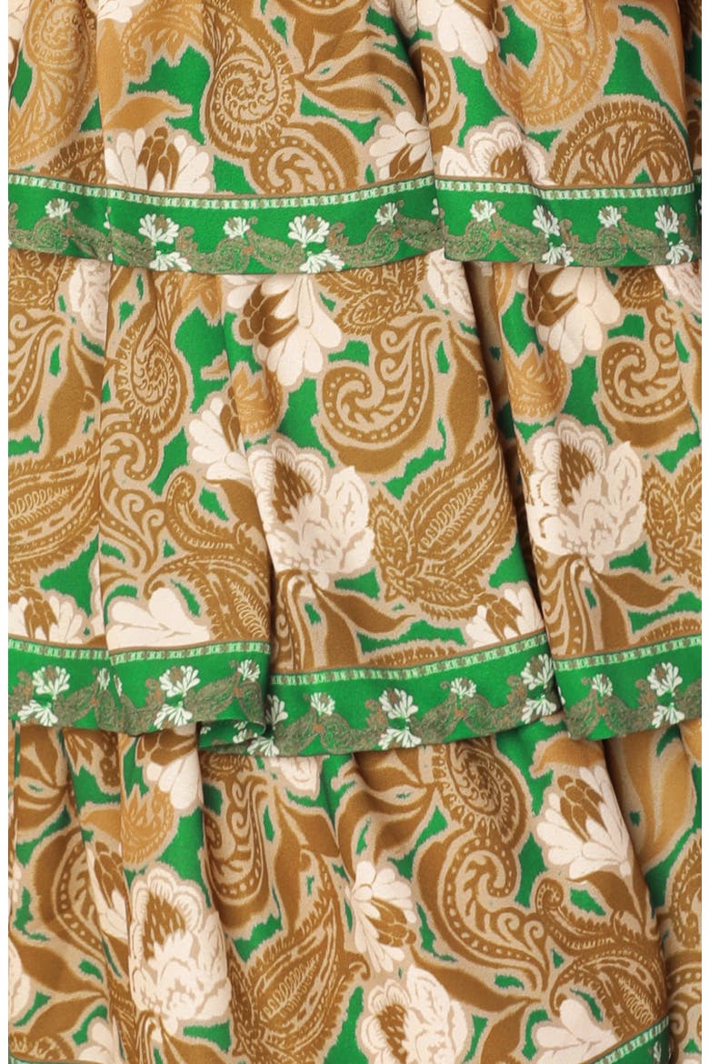 Print Long Sleeve Minidress, Alternate, color, GREEN BROWN