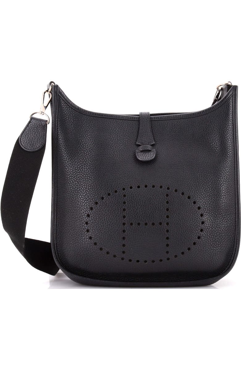 Pre-Owned Hermes Evelyne Bag Gen III Clemence PM, Main, color, Noir