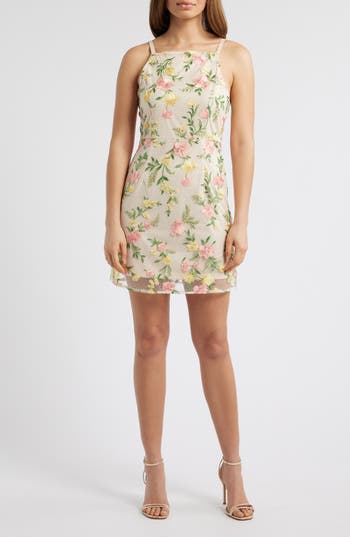 Sam Edelman Floral Embroidered Minidress In Multi