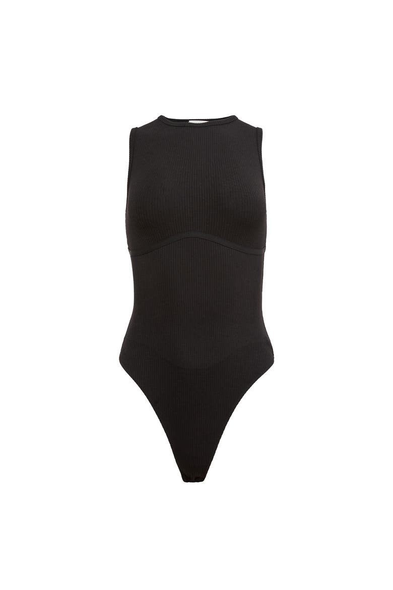 Hourglass Rib Bodysuit, Alternate, color, Black