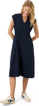 Pact Fit & Flare V-Neck Twist Dress Made With Organic Cotton
