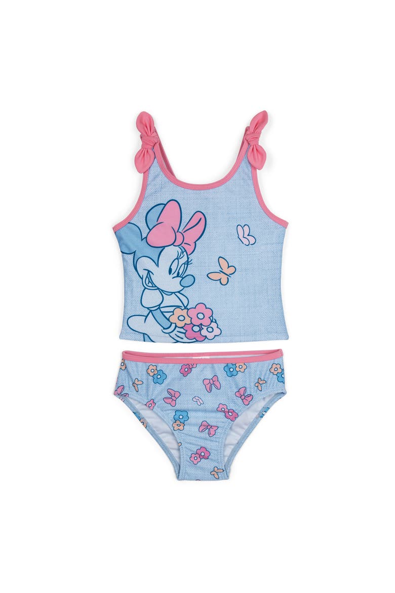 Minnie Mouse 2-Piece Tankini Top and Bikini Bottom Swim Set UPF 50+, Main, color, Minnie Blue Floral