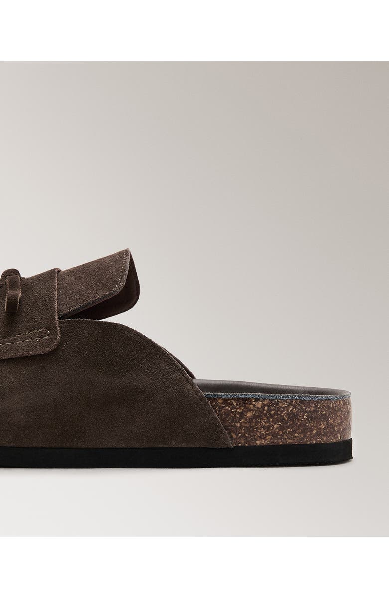 MANGO Kiltie Fringe Clog, Alternate, color, Brown