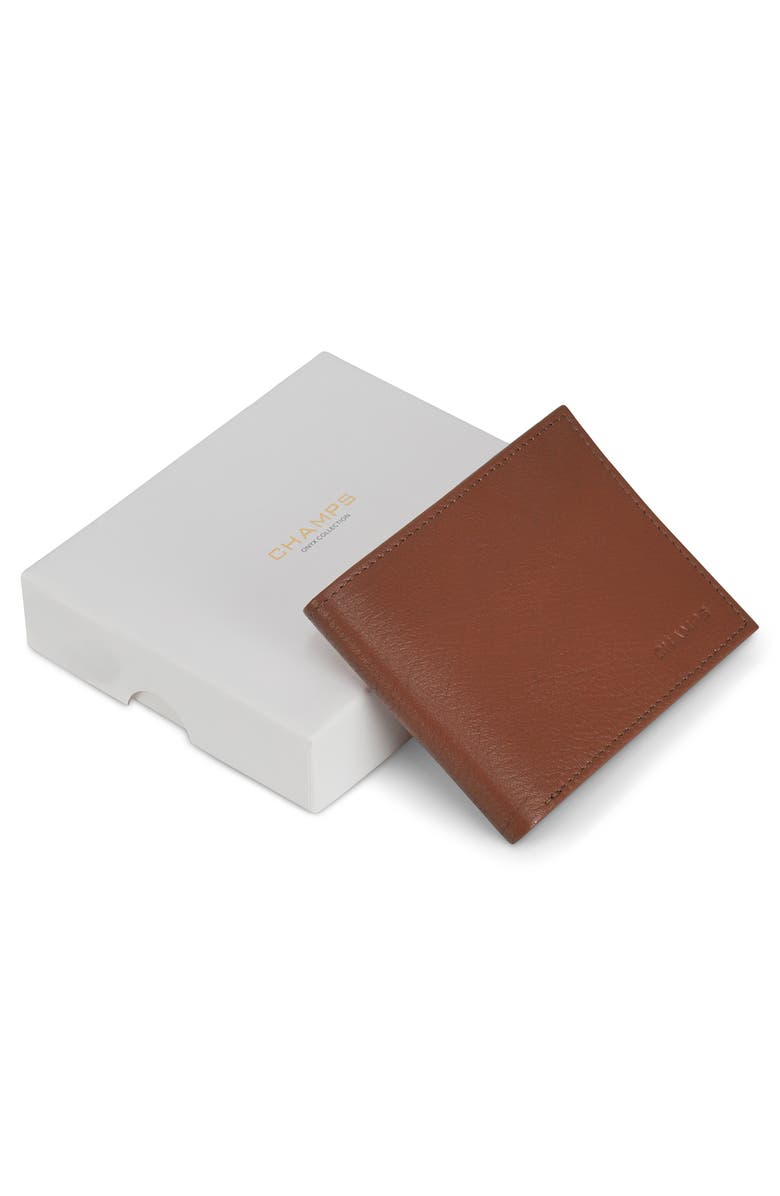 CHAMPS Onyx Leather RFID Bifold Wallet, Alternate, color, Brown