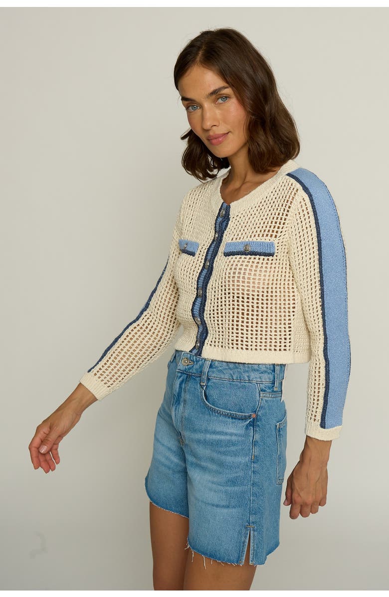 Central Park West Meshtitch Cardigan, Main, color, 