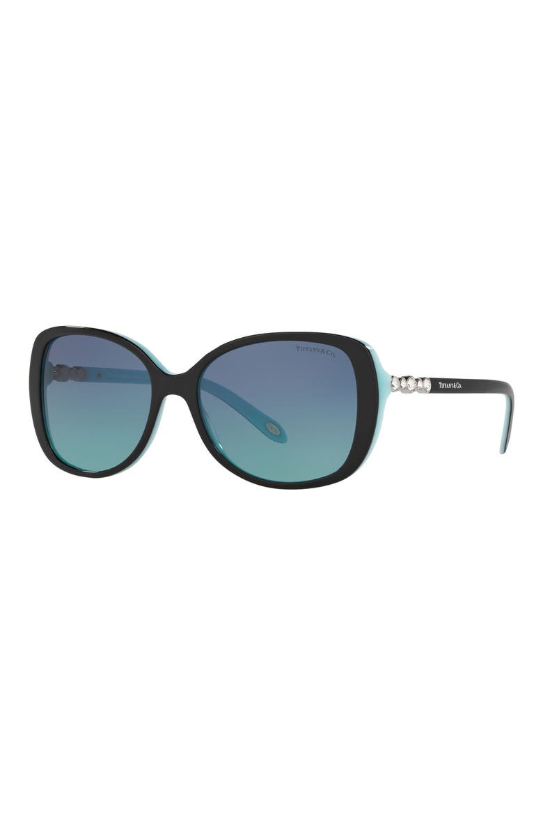 55mm Gradient Butterfly Sunglasses, Alternate, color, BLACK/ BLUE GRADIENT