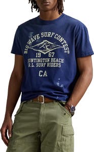 ★Rest&Recreation★ OVERSIZED WAVE LOGO T-SHIRT_4COLORS Polo Ralph Lauren Big Wave Surf Contest Graphic T-Shirt