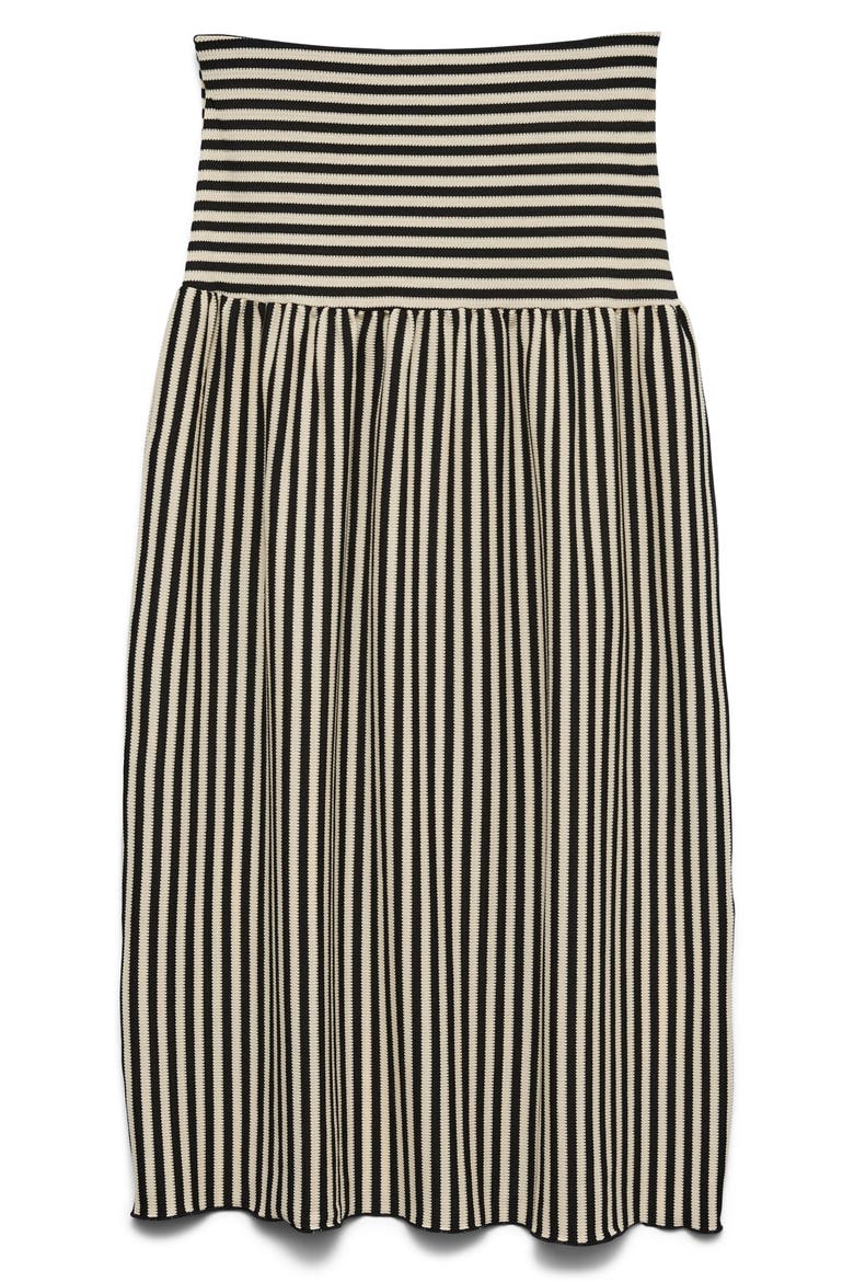 Isabella Stripe Knit Midi Skirt, Alternate, color, BLACK STRIPES BIRCH