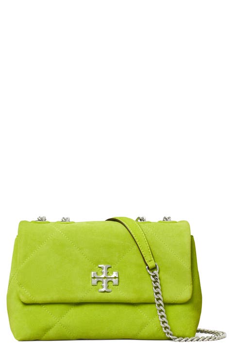 Small Kira Diamond Quilted Suede Convertible Shoulder Bag