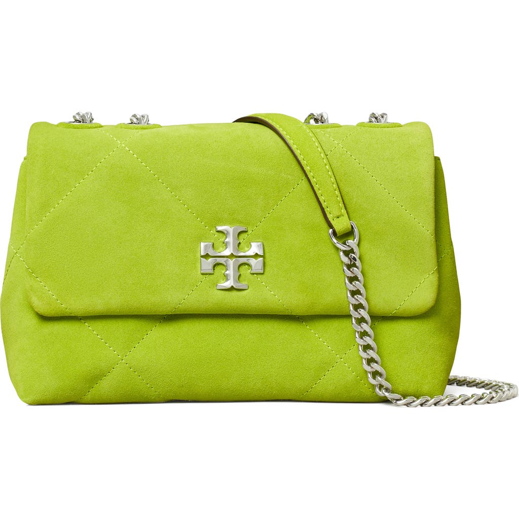 Tory Burch Small Kira Diamond Quilted Suede Convertible Shoulder Bag