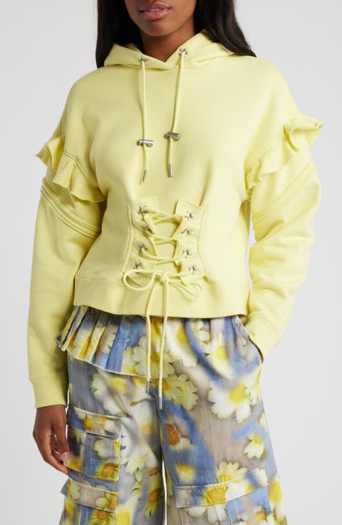 x Collina Strada Ruffle Cotton Hoodie