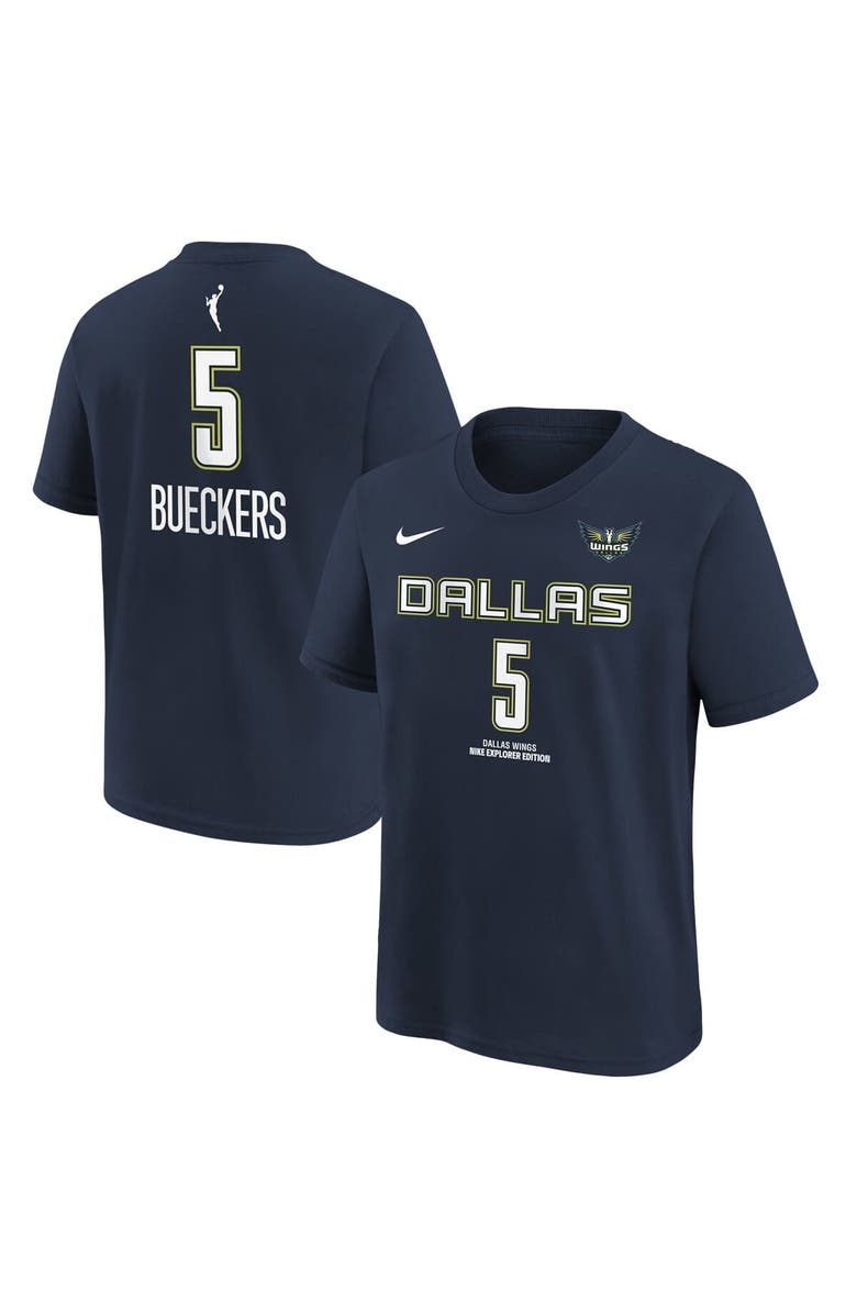 Nike Youth Nike Paige Bueckers Navy Dallas Wings 2025 WNBA Draft Explorer Edition Name & Number T-Shirt, Alternate, color, Navy
