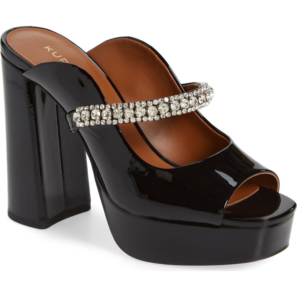 Kurt Geiger Duke Platform Peep Toe Sandal In Black