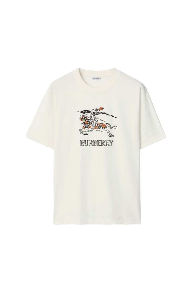 Burberry Knight Sketch Cotton T-shirt, Alternate, color, Chalk White