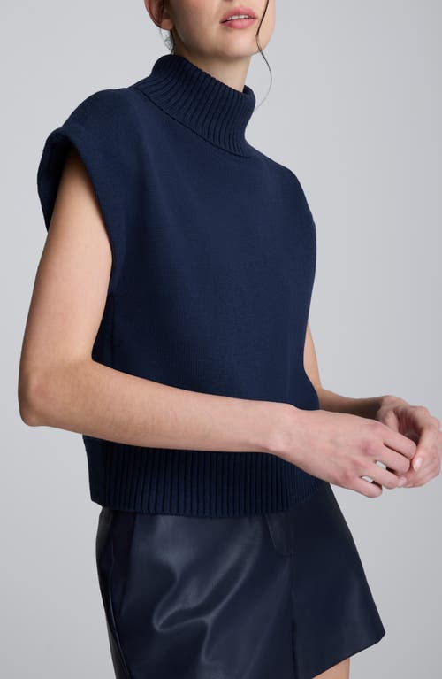 Kenneth Cole Short Sleeve Turtleneck Sweater In Blue