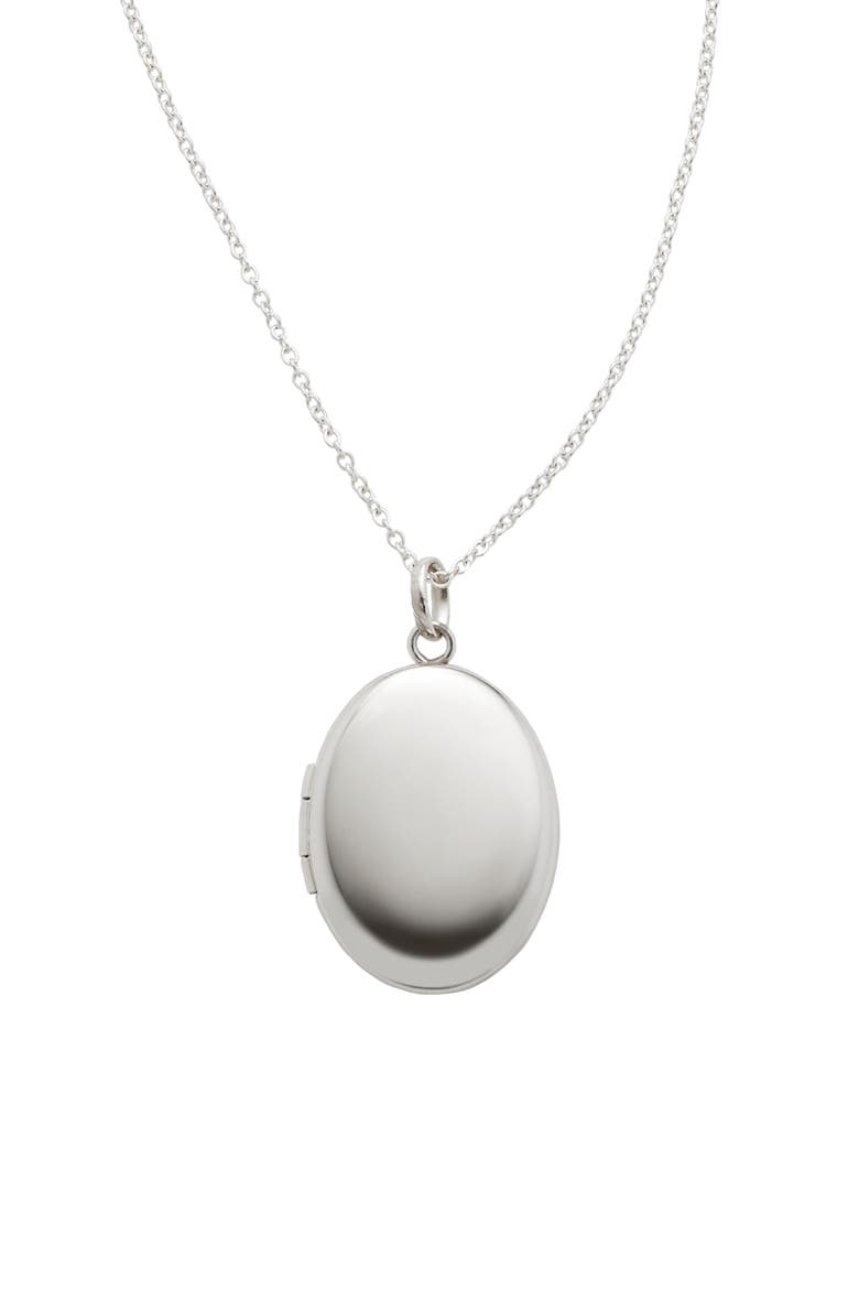 Oval Locket Pendant Necklace, Alternate, color, SILVER