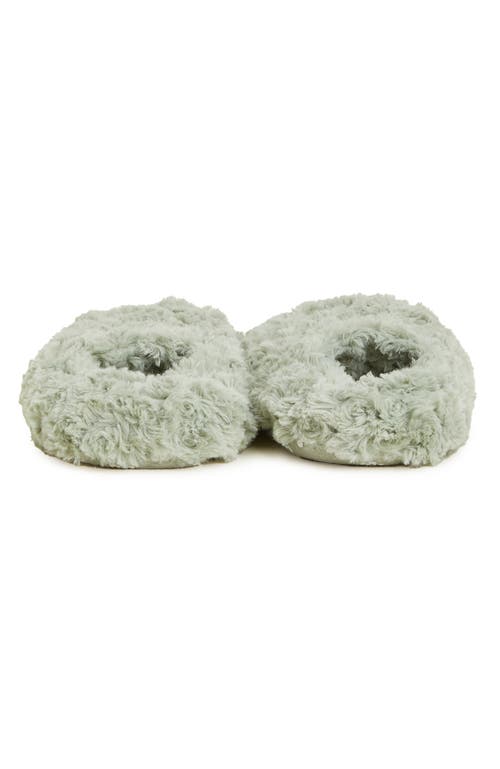 Warmies Curly Plush Slippers In Sage Green