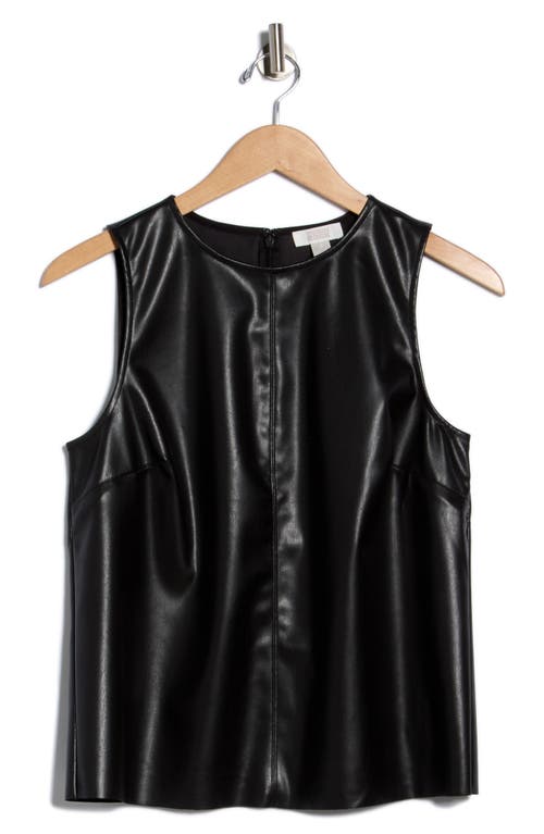 Nordstrom Rack Faux Leather Tank In Black