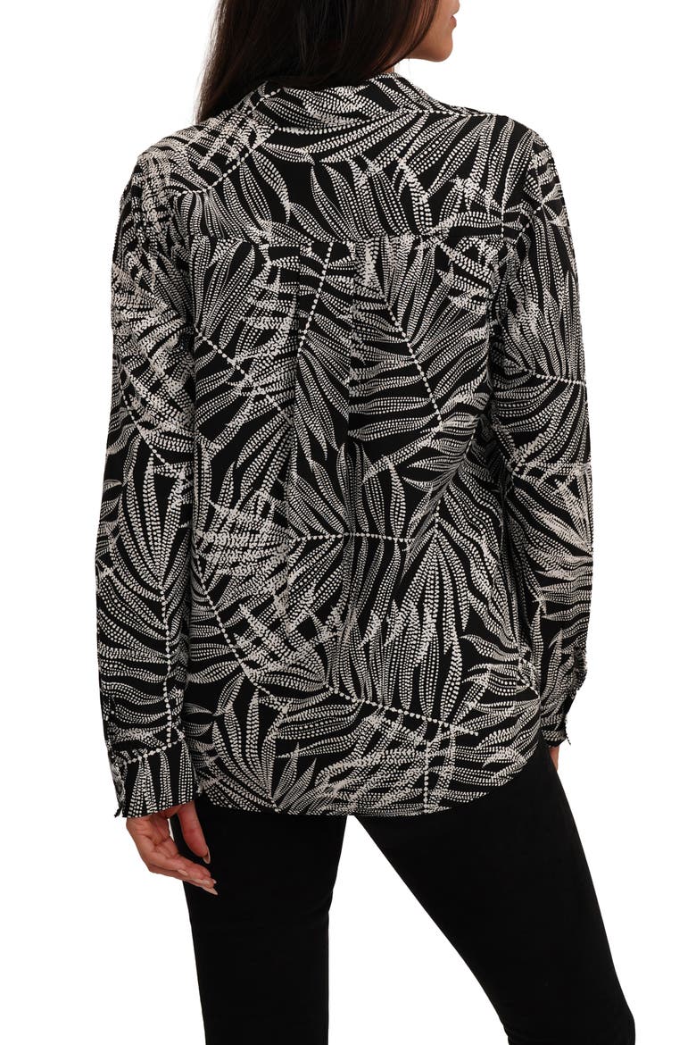 Long Sleeve Pocket Button-Up Shirt, Alternate, color, SARAH DOT BLACK AND WHITE