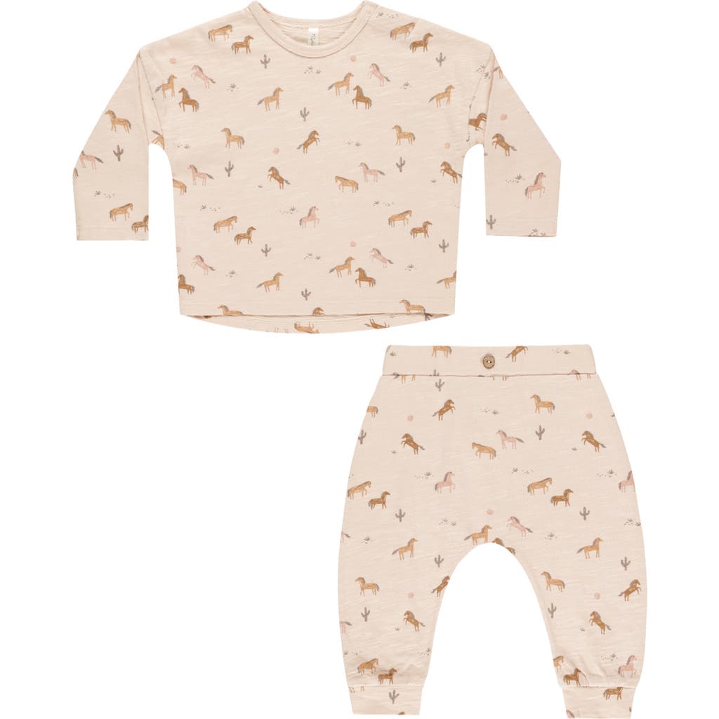 Rylee + Cru Relaxed Fit Cotton T-shirt & Sweatpants Set In Neutral