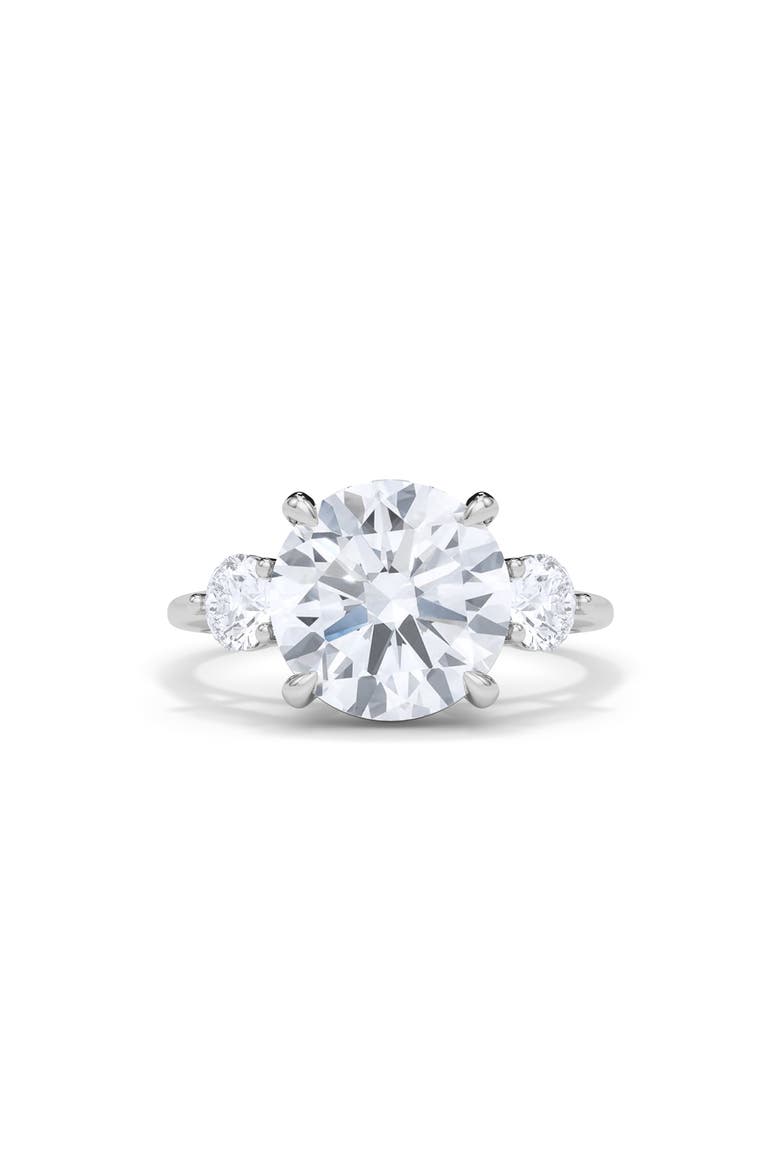 Three Stone Round Cut Lab Created Diamond Ring, Alternate, color, 2.00CTW 18K WHITE GOLD