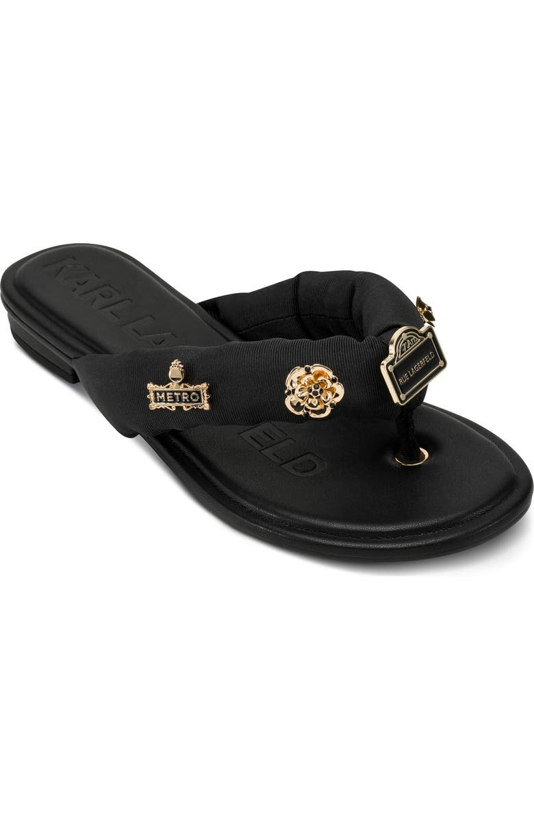 KARL LAGERFELD PARIS Ceejay Rue Pins Flip Flop, Main, color,