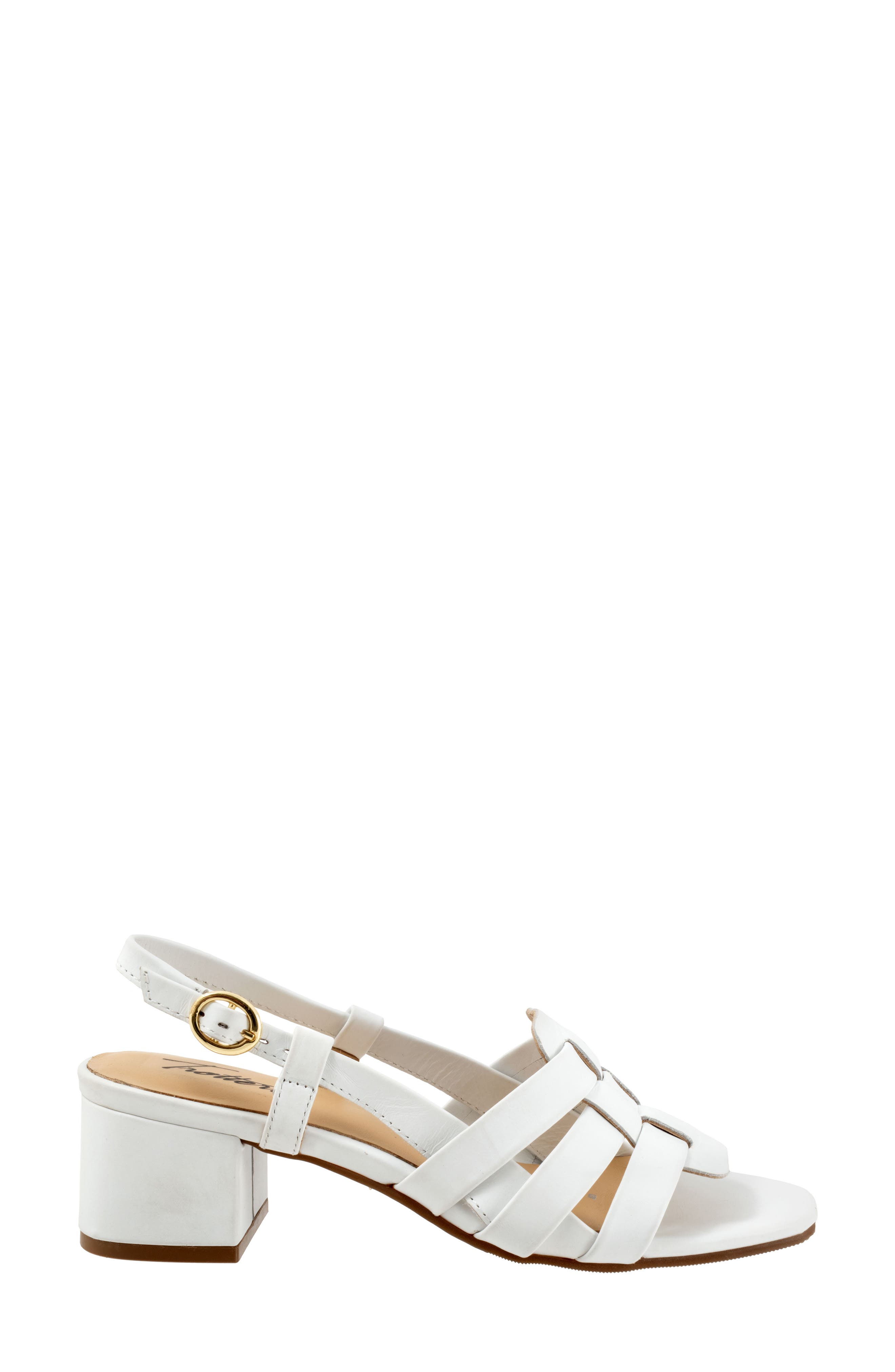 Trotters Luna Cage Sandal, Alternate, color, White