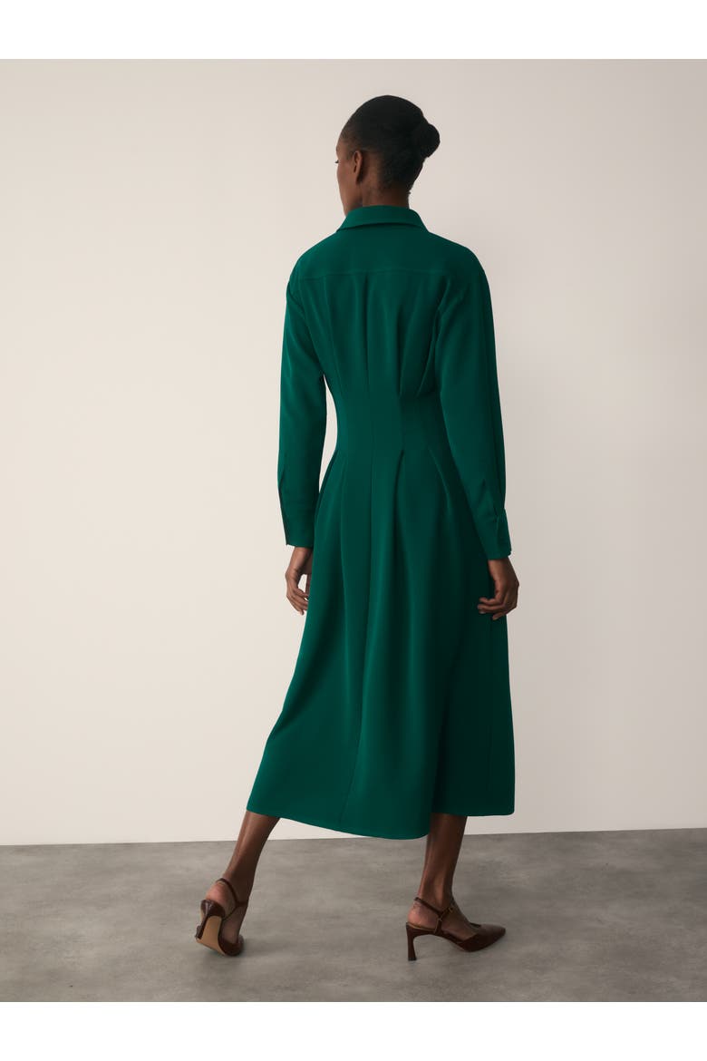 Amara Long Sleeve Collared Shirt Dress, Alternate, color, Green